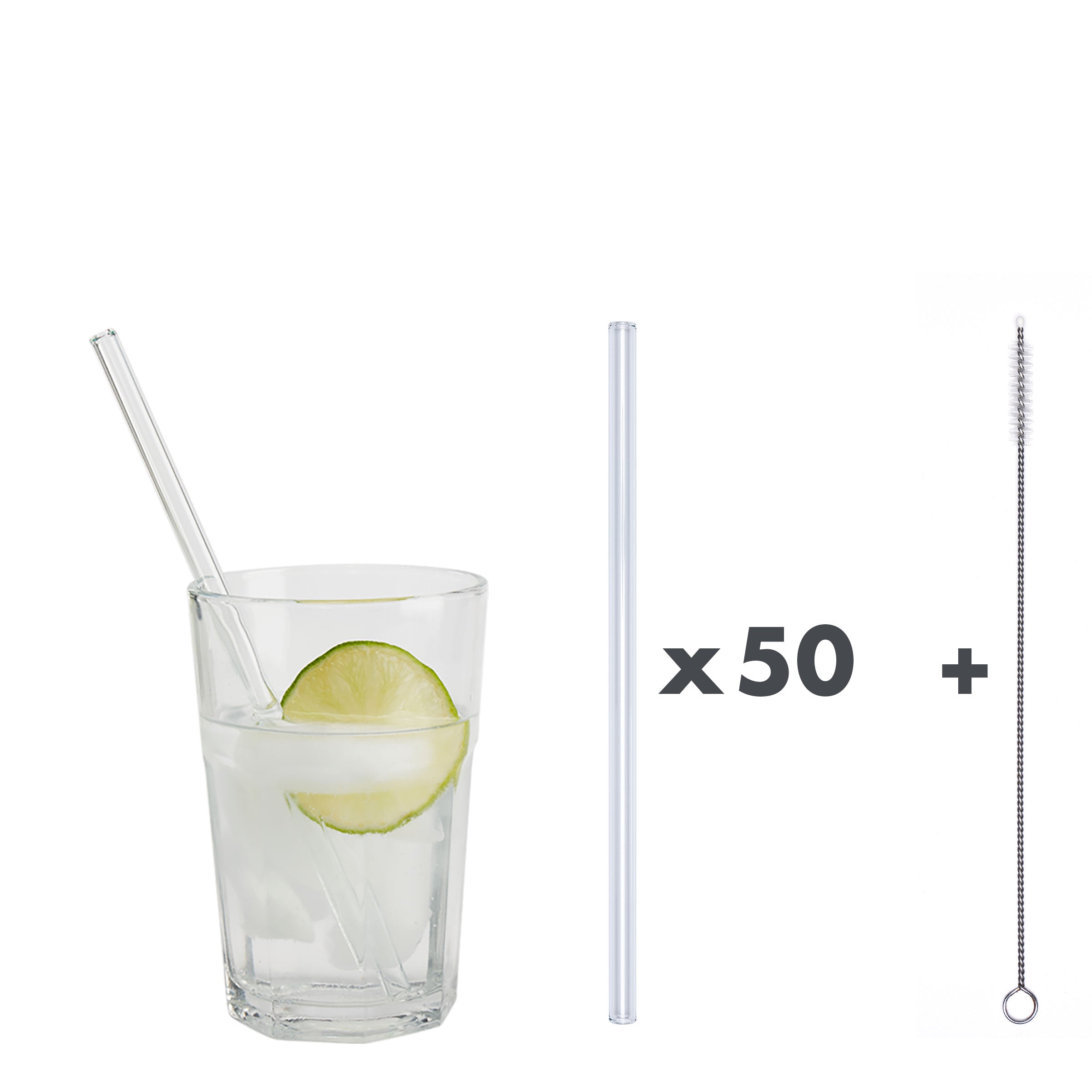 Unser 20 cm langer Standard-Glastrinkhalm passt in jedes Trinkglas - ein echter „Tausendsassa“ also! Ob Longdrink, Saftschorle, Wasser oder Softdrink: der 20 cm lange Tausendsassa freut sich über jede Erfrischung!  Im Set enthalten sind 50 klare Glastrinkhalme (20 cm, gerade) in einer sicheren Verpackung und eine Reinigungsbürste aus Nylon oder Baumwolle.  Produktmaße  Länge: 20 cm  Durchmesser: 8 mm