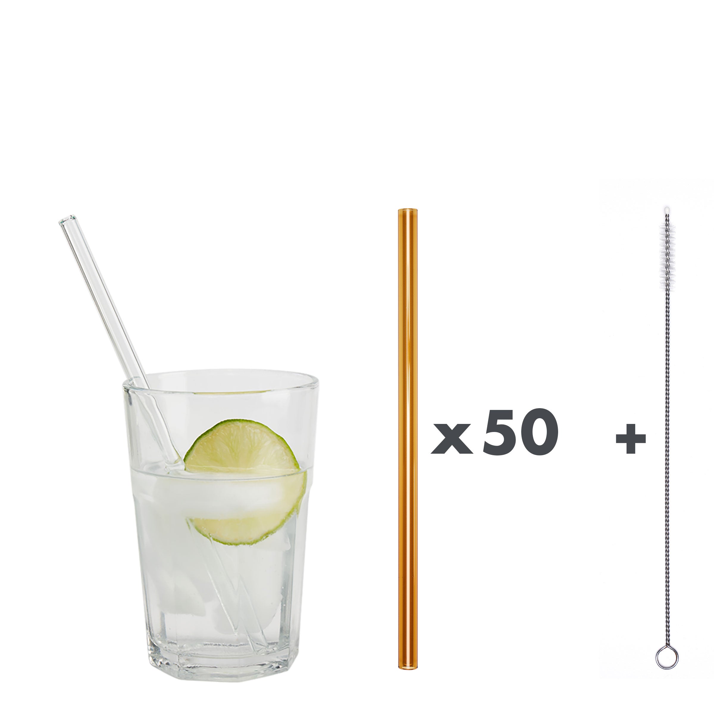 Unser 20 cm langer Standard-Glastrinkhalm passt in jedes Trinkglas - ein echter „Tausendsassa“ also! Ob Longdrink, Saftschorle, Wasser oder Softdrink: der 20 cm lange Tausendsassa freut sich über jede Erfrischung!  Im Set enthalten sind 50 Glastrinkhalme in Lightamber (20 cm, gerade) in einer sicheren Verpackung und eine Reinigungsbürste aus Nylon oder Baumwolle.  Produktmaße Länge: 20 cm  Durchmesser: 8 mm