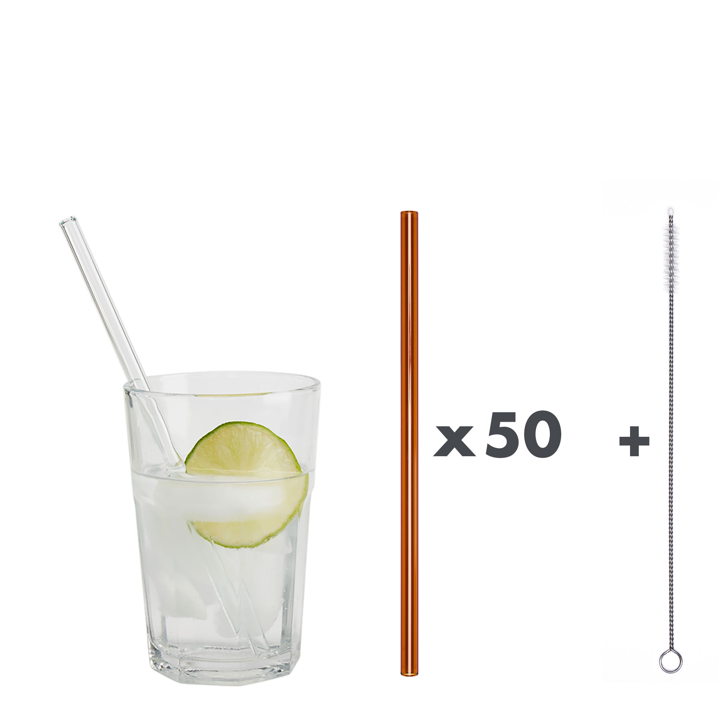 Unser 20 cm langer Standard-Glastrinkhalm passt in jedes Trinkglas - ein echter „Tausendsassa“ also! Ob Longdrink, Saftschorle, Wasser oder Softdrink: der 20 cm lange Tausendsassa freut sich über jede Erfrischung!  Im Set enthalten sind 50 Glastrinkhalme in Amber (20 cm, gerade) in einer sicheren Verpackung und eine Reinigungsbürste aus Nylon oder Baumwolle.  Produktmaße Länge: 20 cm  Durchmesser: 8 mm