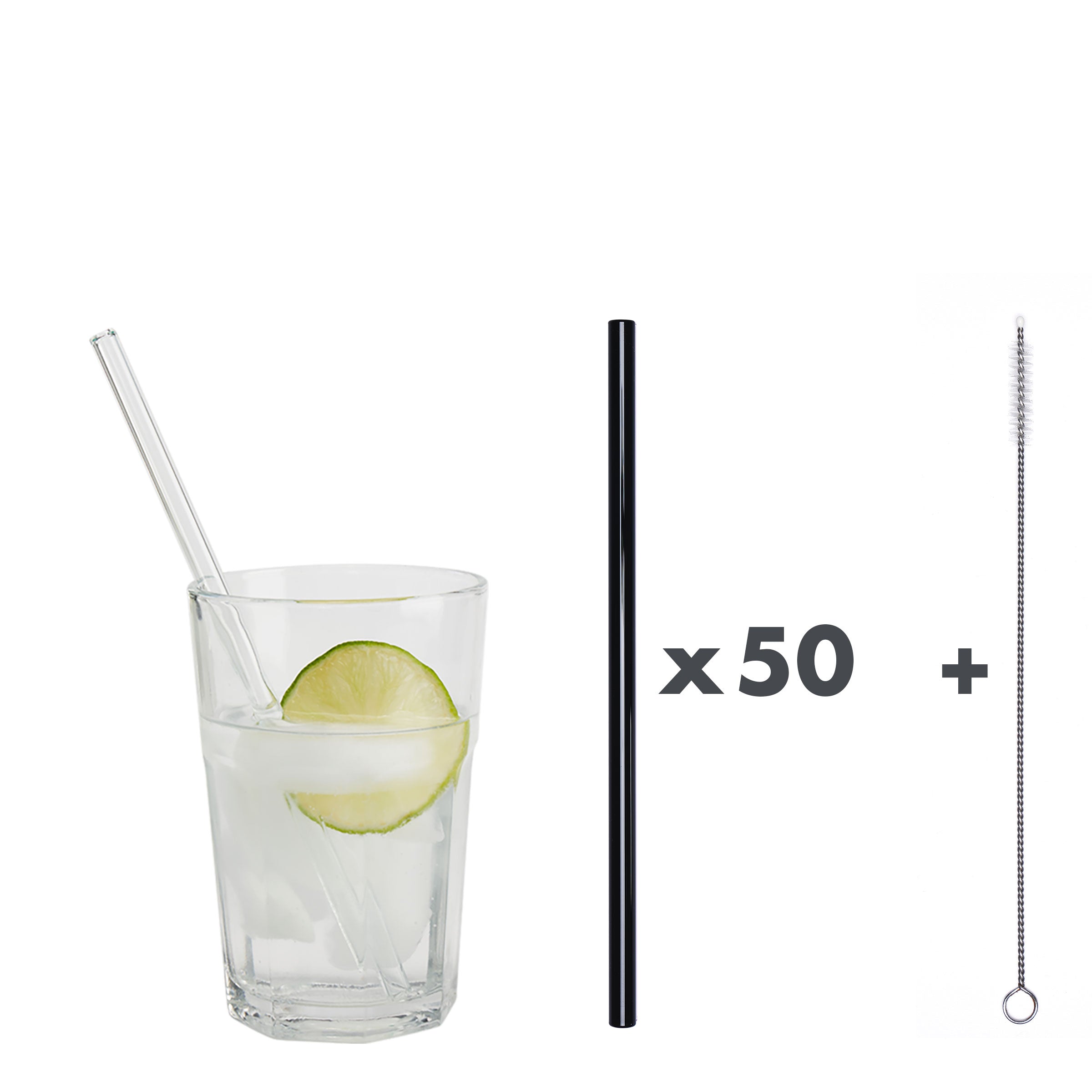 Unser 20 cm langer Standard-Glastrinkhalm passt in jedes Trinkglas - ein echter „Tausendsassa“ also! Ob Longdrink, Saftschorle, Wasser oder Softdrink: der 20 cm lange Tausendsassa freut sich über jede Erfrischung!  Im Set enthalten sind 50 Glastrinkhalme in Schwarz (20 cm, gerade) in einer sicheren Verpackung und eine Reinigungsbürste aus Nylon oder Baumwolle.  Produktmaße Länge: 20 cm  Durchmesser: 8 mm